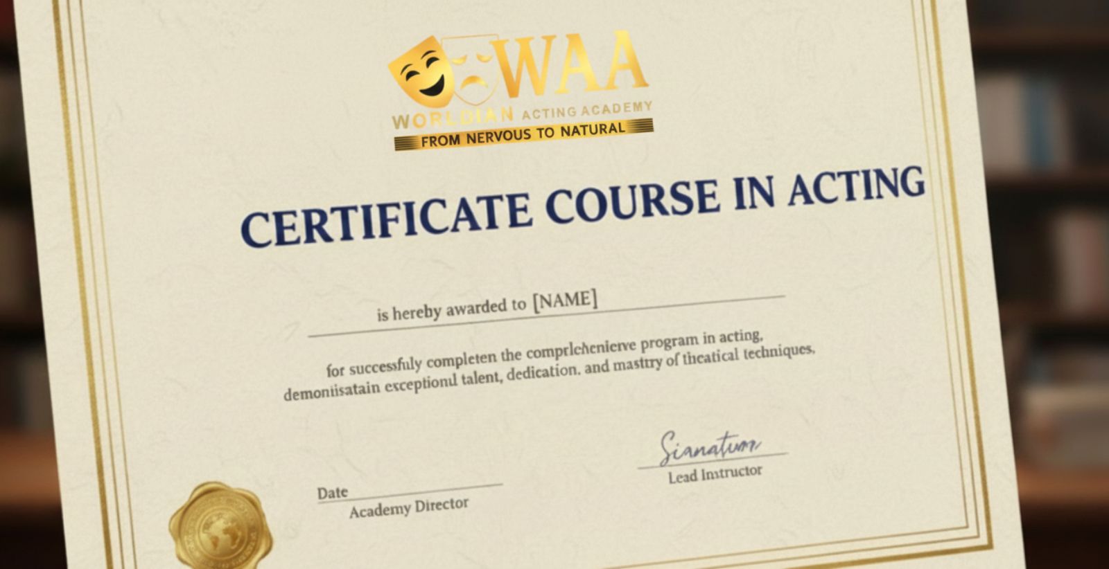certificate course in acting at Worldian Acting Academy